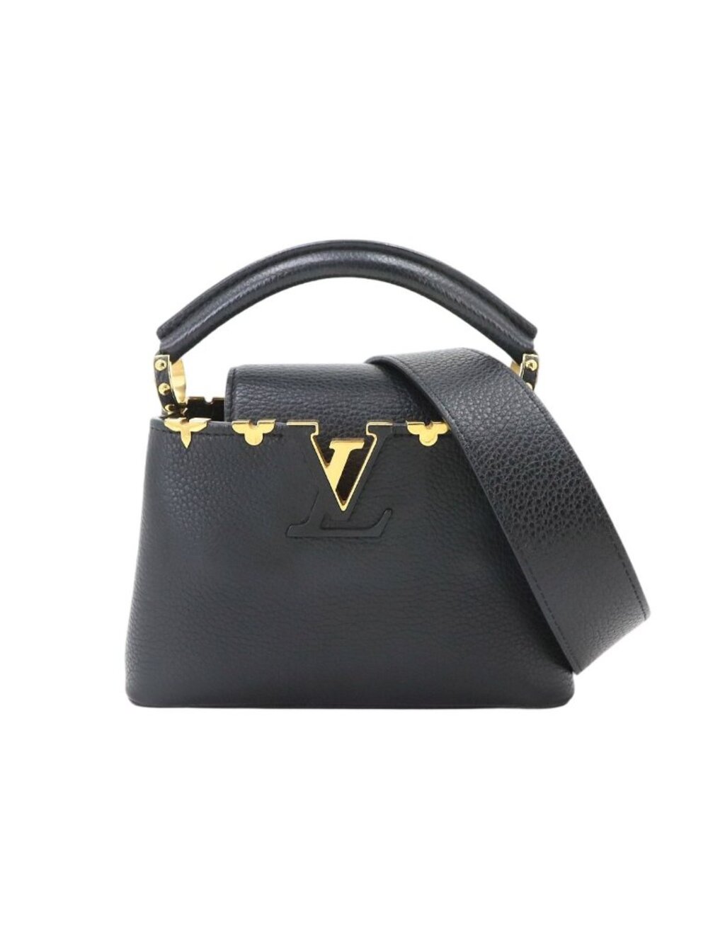 Louis Vuitton Capucines Mini 2-Way Bag Taurillon Leather Black